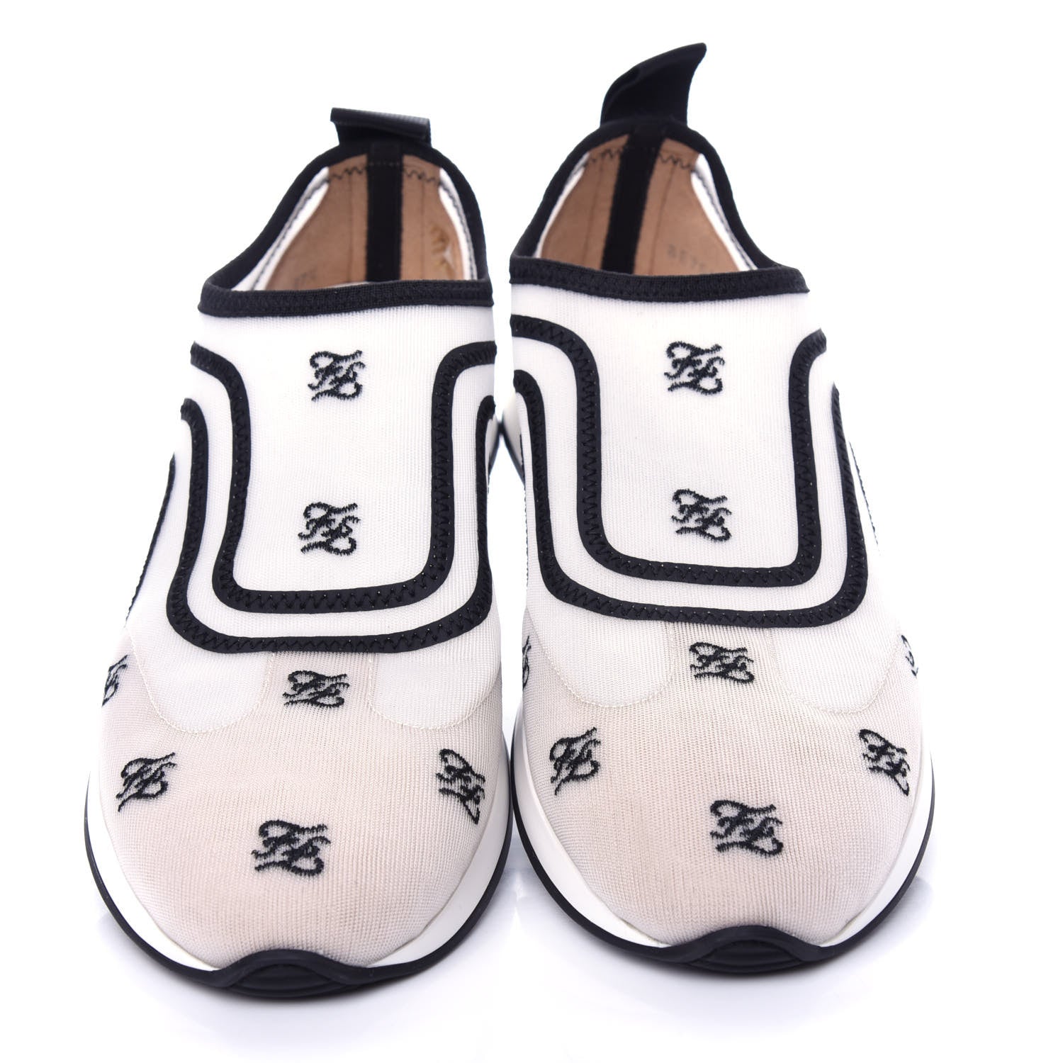 Fendi Mesh FF Karligraphy Slip On Sneakers 37.5 White 5 of 9