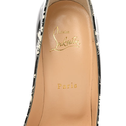 Christian Louboutin Patent Nicograf Pigalle Follies 100 Pumps 38 Black White 7 of 8