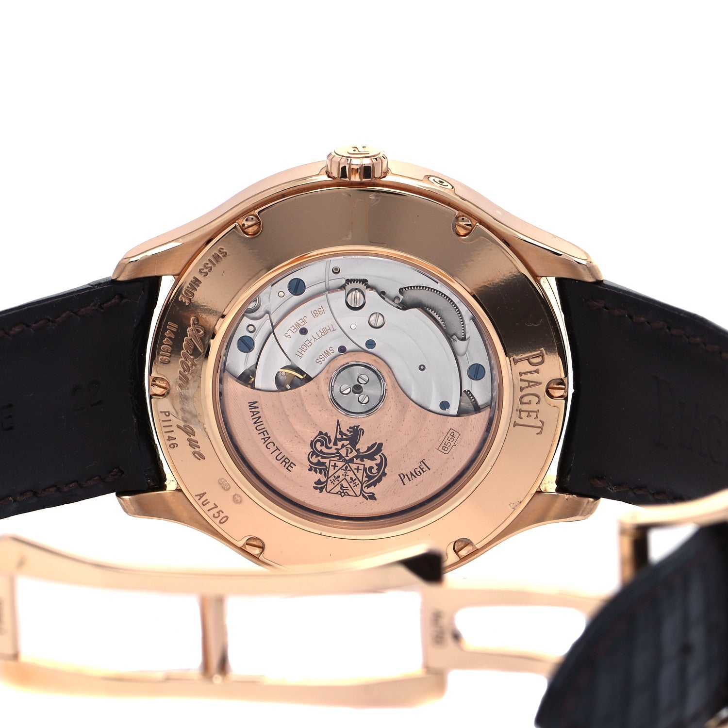 Piaget 18K Rose Gold Alligator 43mm Gouverneur Perpetual Calendar Automatic Watch 4 of 5