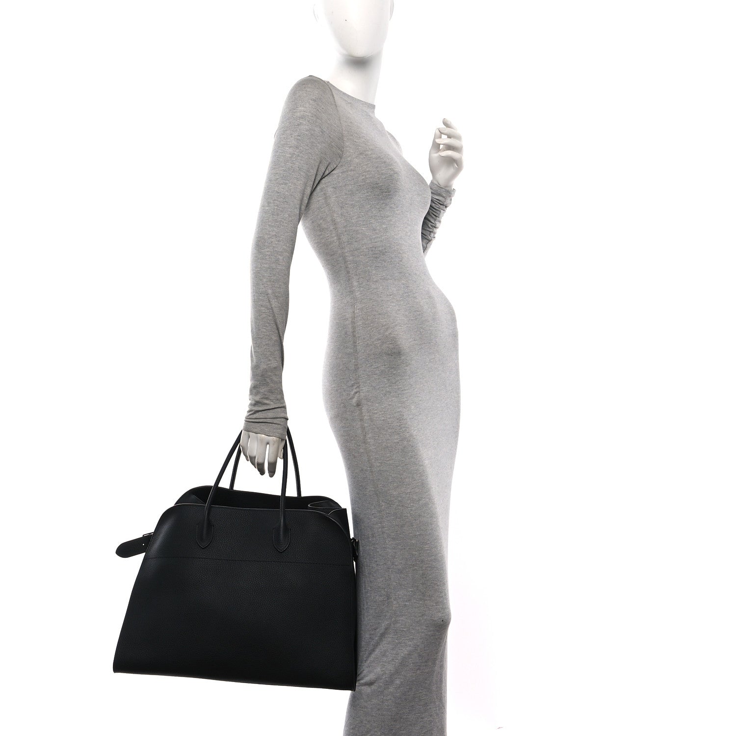 The Row Grained Calfskin Soft Margaux 17 Black 2 of 9