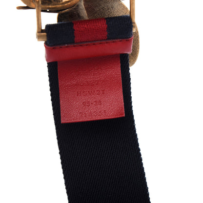 Gucci Web Queen Margaret Bee Belt 95 38 Red Navy 3 of 3