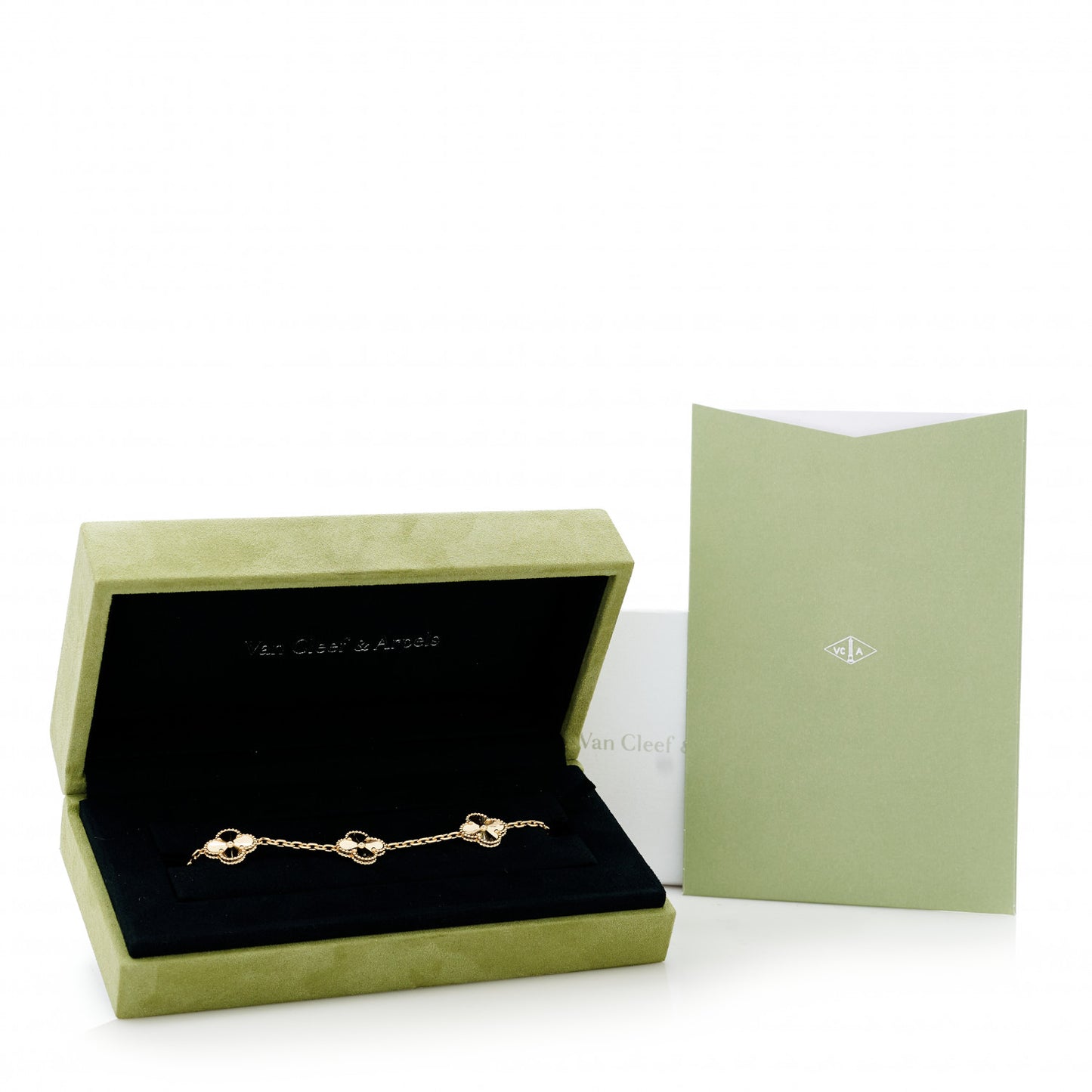 18K Yellow Gold 5 Motifs Guilloche Vintage Alhambra Bracelet