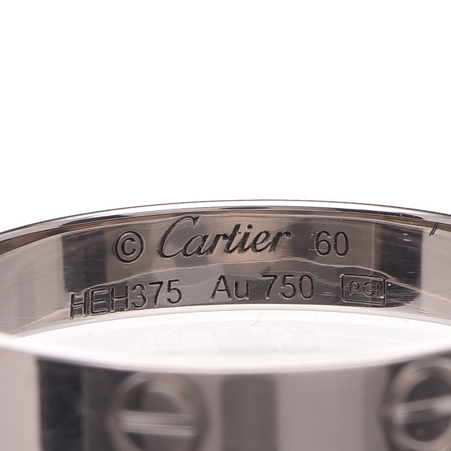 Cartier 18K White Gold 3.5mm LOVE Wedding Band Ring 60 9 4 of 5