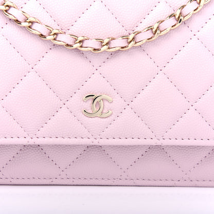 Chanel Caviar Quilted Wallet On Chain WOC Light Pink 11 of 12