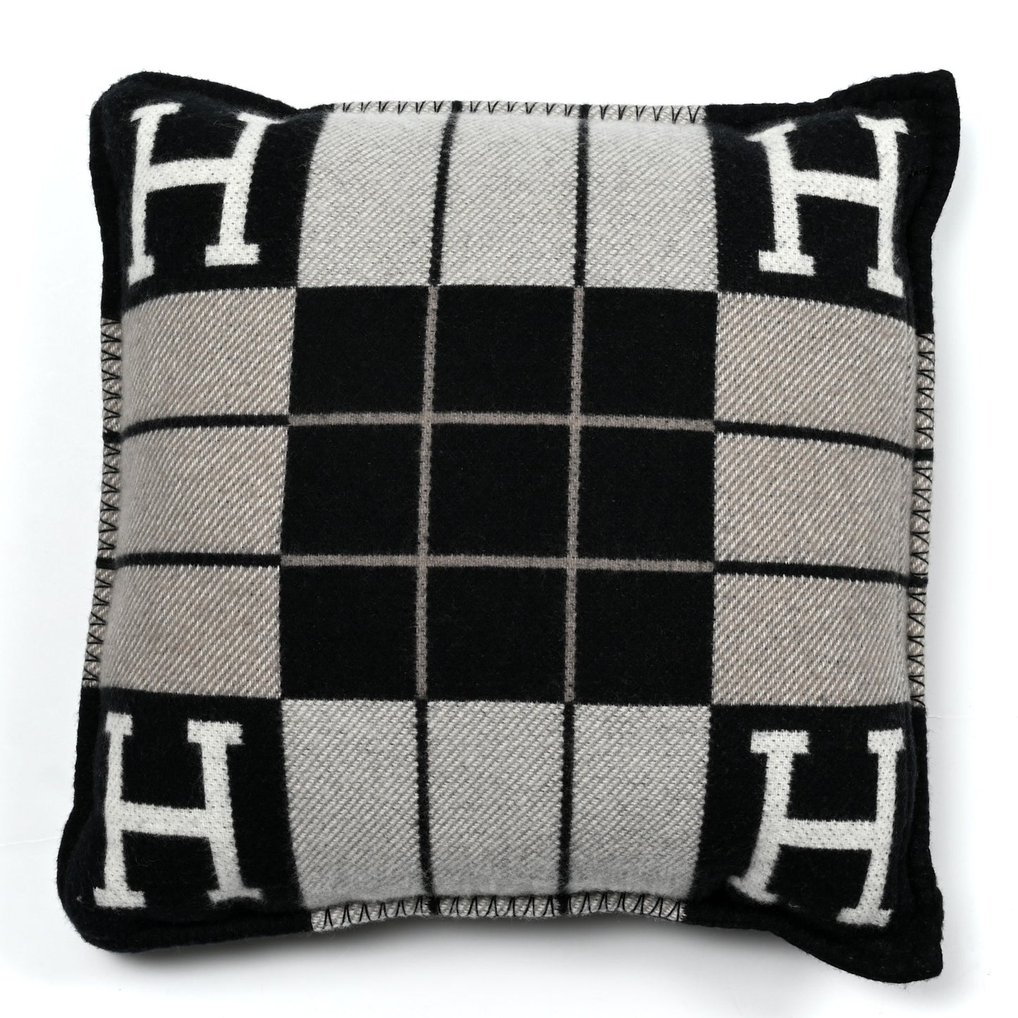 Wool Cashmere Avalon III Pillow PM Ecru Black