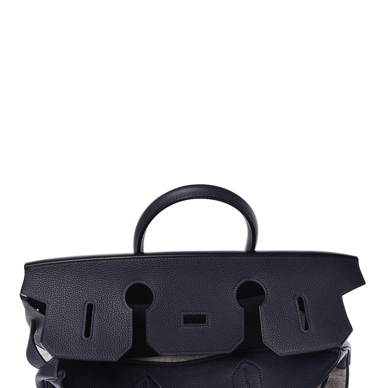 Hermes Togo Todoo Feutre HAC Birkin 40 Gris Clair Bleu Nuit 15 of 32