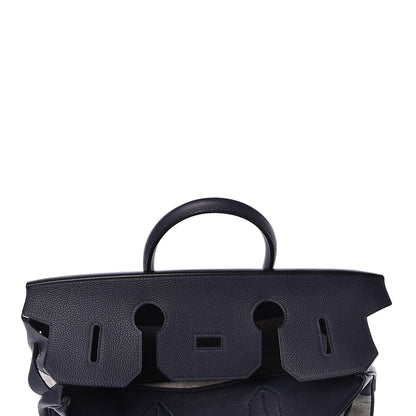Hermes Togo Todoo Feutre HAC Birkin 40 Gris Clair Bleu Nuit 15 of 32