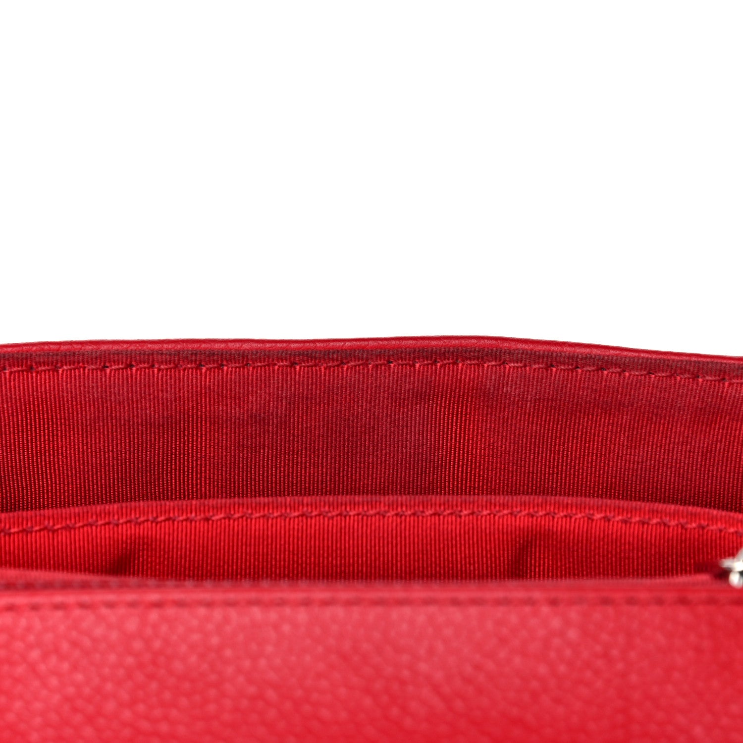 Chanel Caviar Chevron Quilted Small Single Flap Red 17 of 17