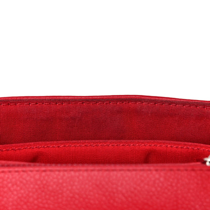 Chanel Caviar Chevron Quilted Small Single Flap Red 17 of 17
