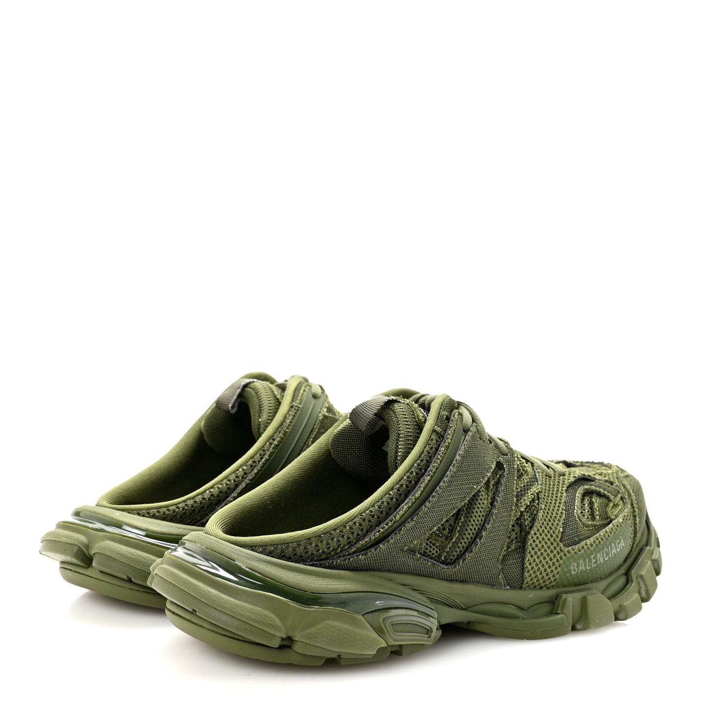 Mesh Rubber Mens Track Mules 41 Kaki