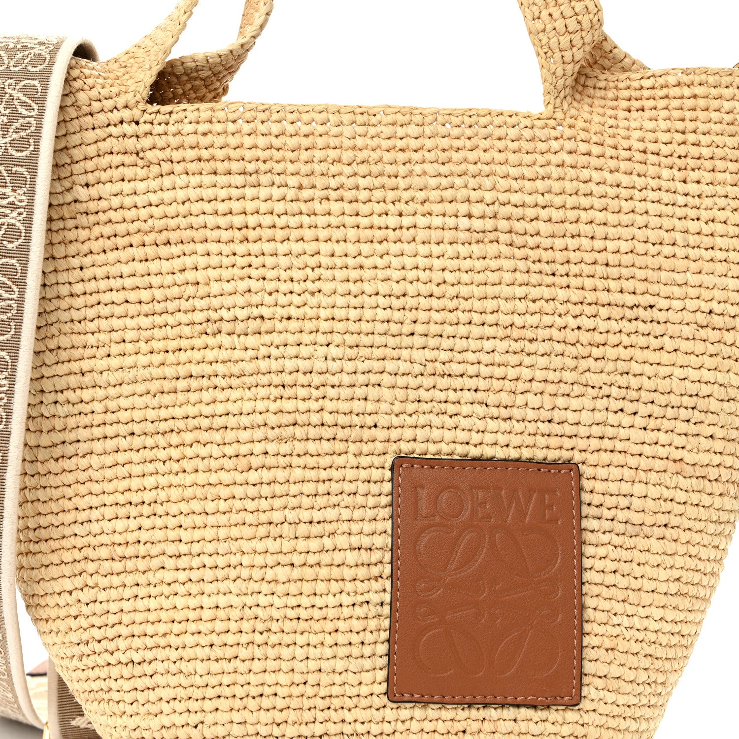 Loewe Raffia Mini Slit Tote Bag Natural Tan 7 of 9