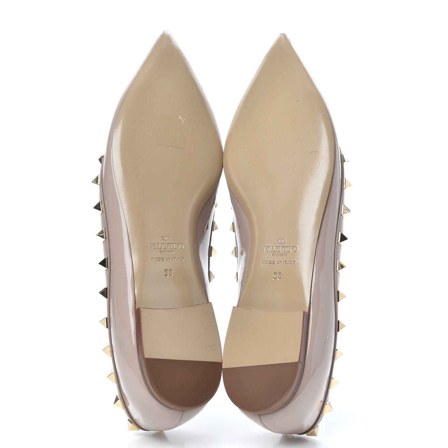Patent Rockstud Ballerina Flats 38 Poudre