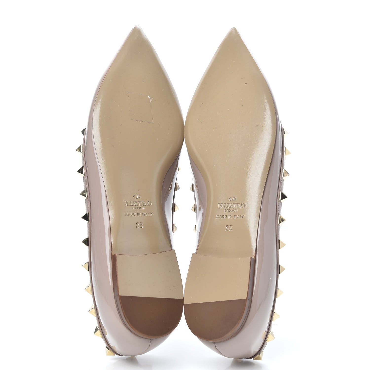 Valentino Garavani Patent Rockstud Ballerina Flats 38 Poudre 5 of 9