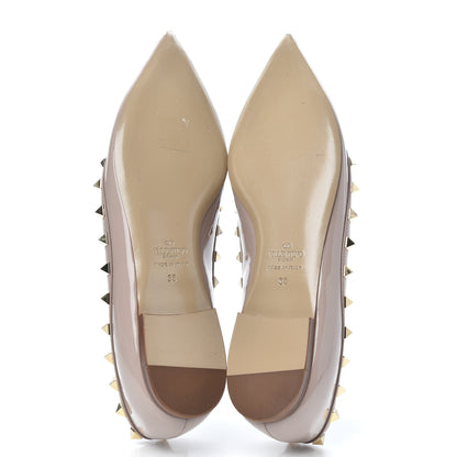 Valentino Garavani Patent Rockstud Ballerina Flats 38 Poudre 5 of 9