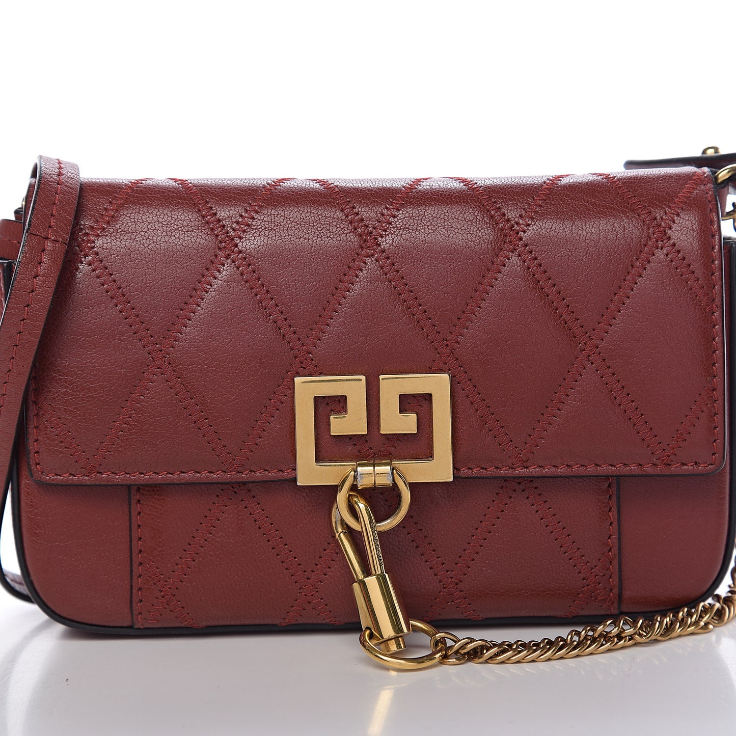 Goatskin Quilted GV3 Mini Pocket Convertible Bag Brown