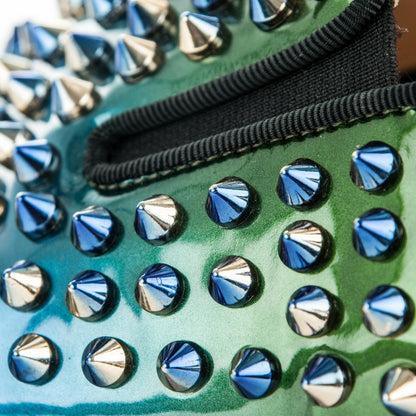 Christian Louboutin Patent Scarabe Spikes Mens Roller Boat Flats 41 Amazon Ocean 8 of 8