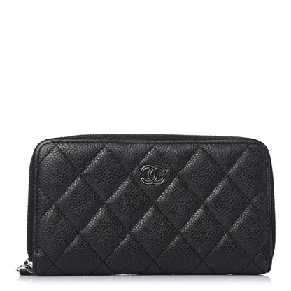 Chanel Caviar Quilted Small Zip Around Wallet Black 1 of 4