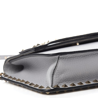 Valentino Garavani Pebbled Calfskin Rockstud Side Slip Crossbody Pastel Grey 6 of 9