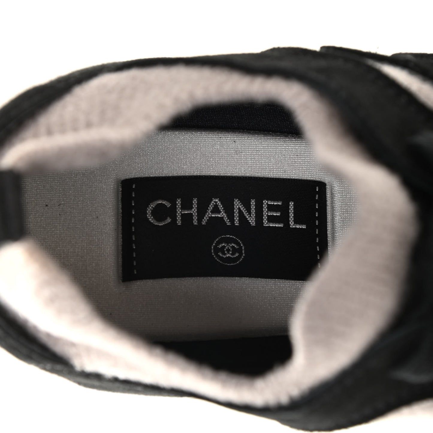 Fabric Suede Calfskin CC Sneakers 41.5 Grey Black