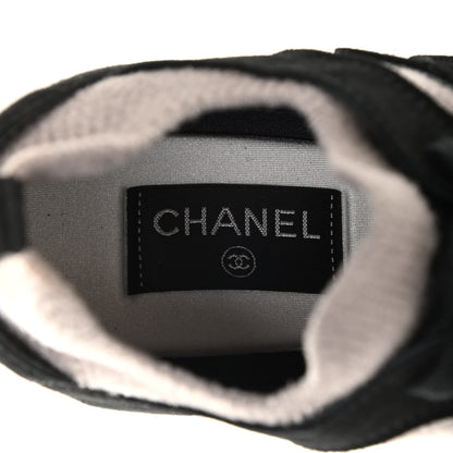 Chanel Fabric Suede Calfskin CC Sneakers 41.5 Grey Black 11 of 18