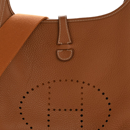 Hermes Taurillon Clemence Evelyne III PM Gold 8 of 10