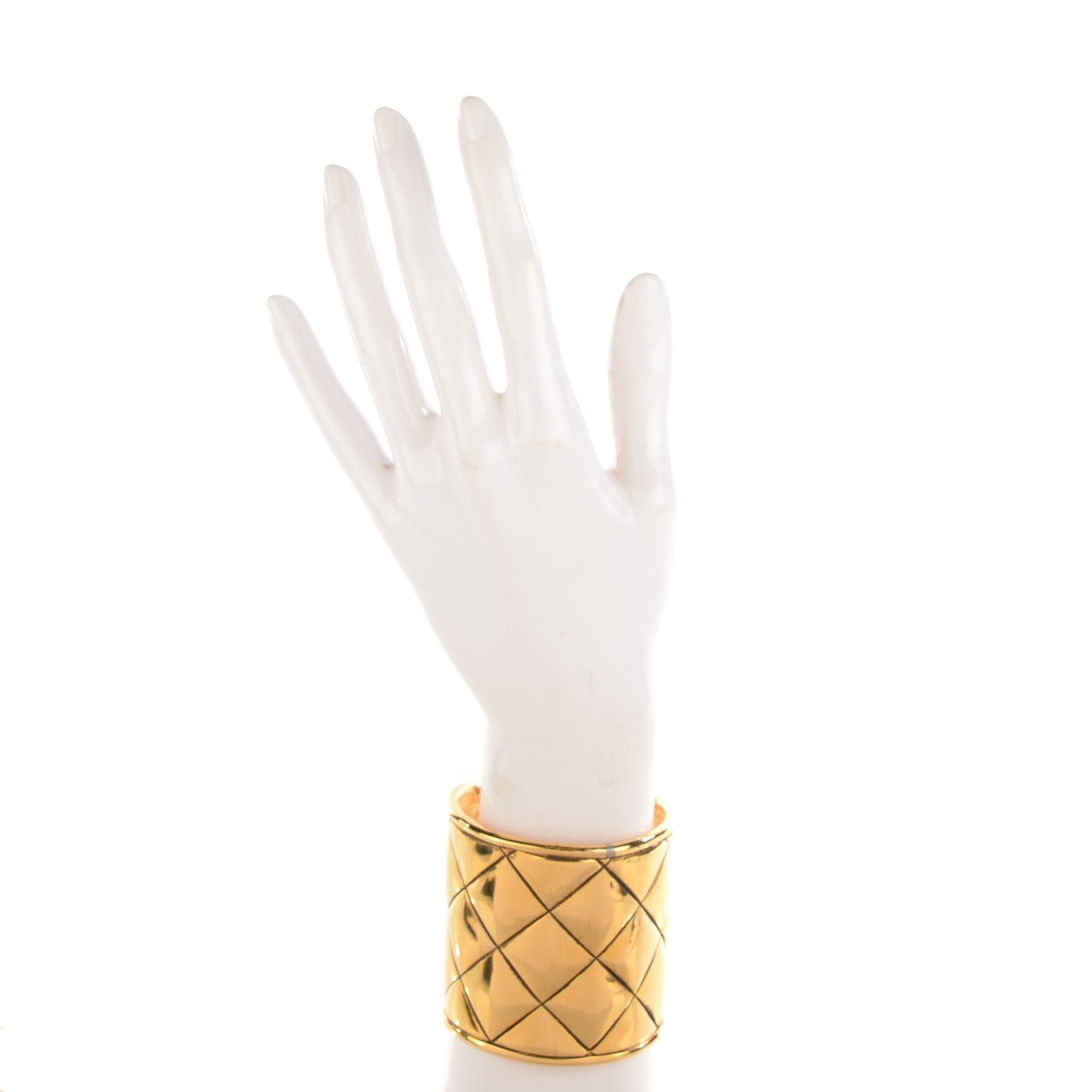 Chanel Quilted Cuff Gold 2 of 5