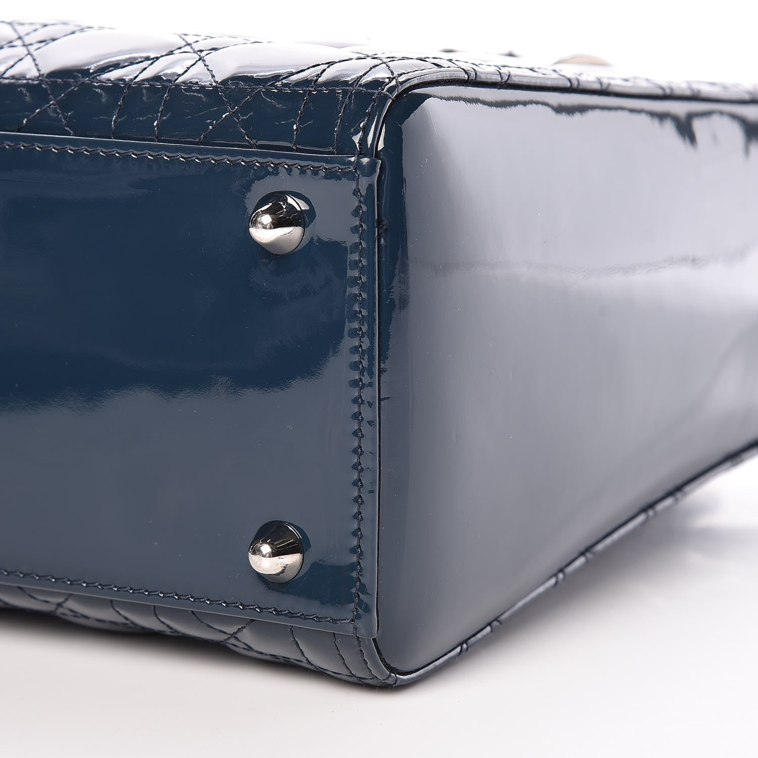 Christian Dior Patent Cannage Large Lady Dior Blue 9 of 9