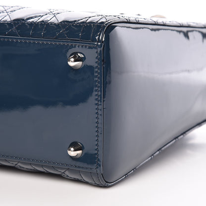 Christian Dior Patent Cannage Large Lady Dior Blue 9 of 9