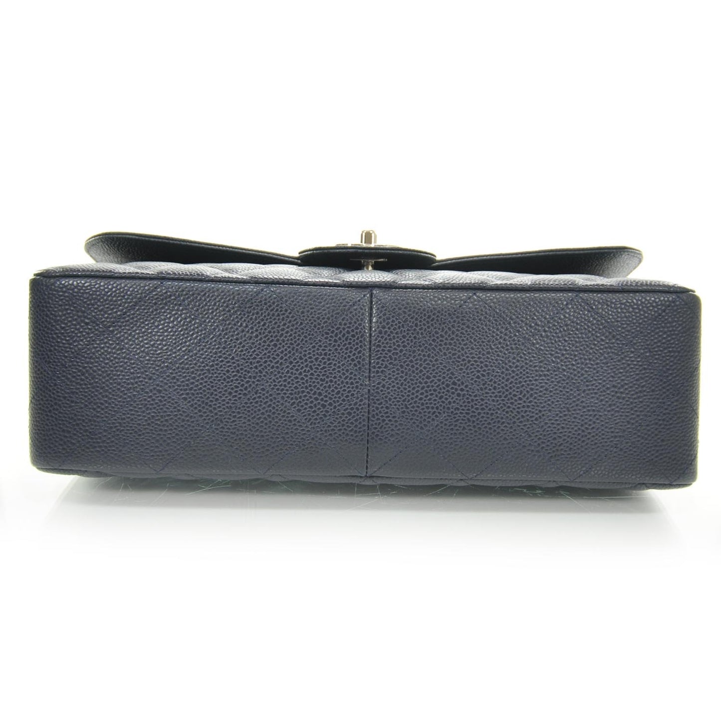 Caviar Jumbo Single Flap Navy Blue