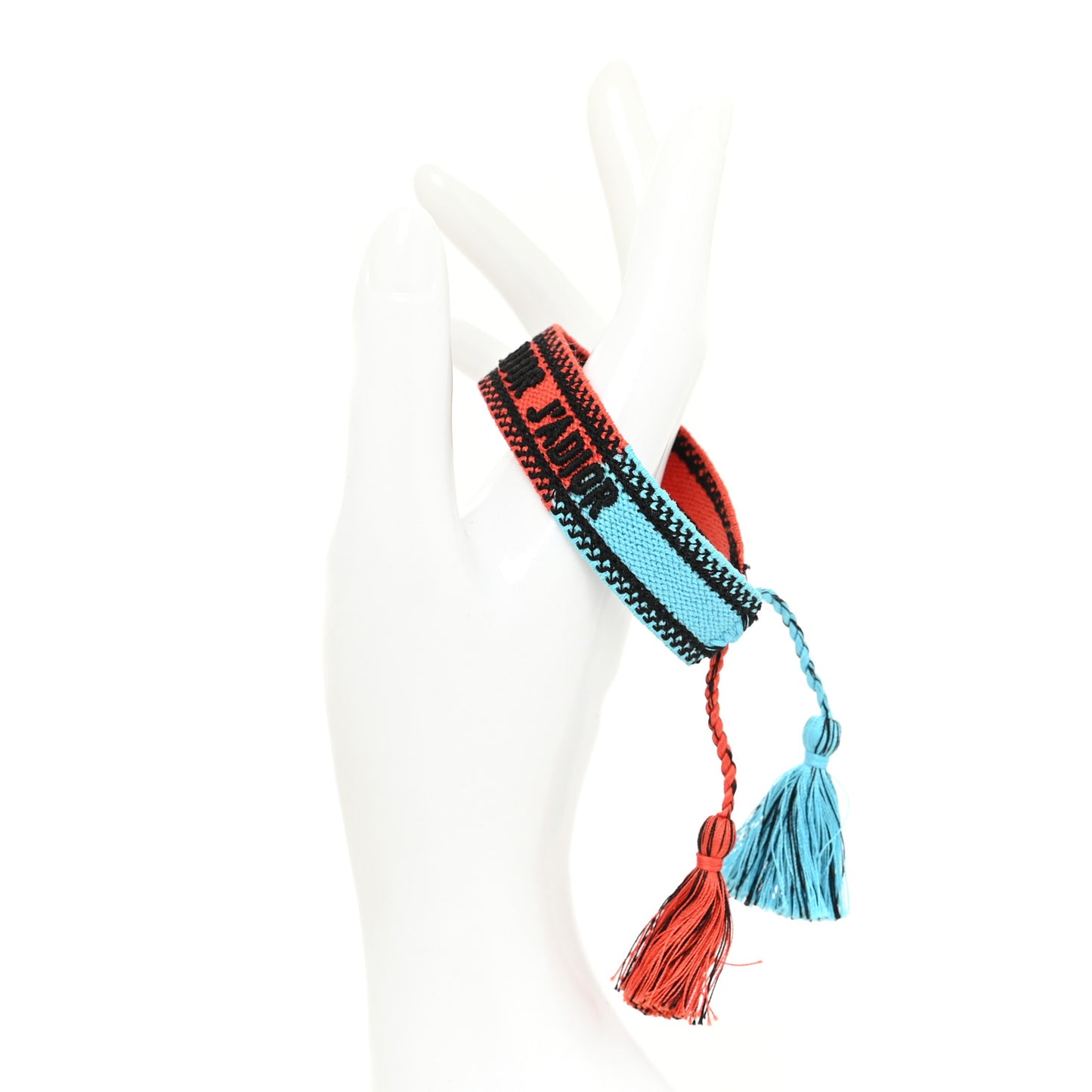 Woven Cotton J'Adior Friendship Bracelet Orange Blue