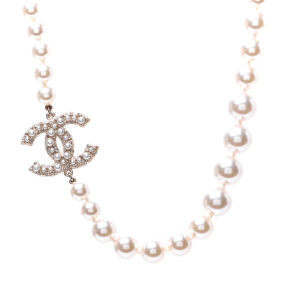 Chanel Pearl CC 100th Anniversary Necklace Light Gold 1 of 8