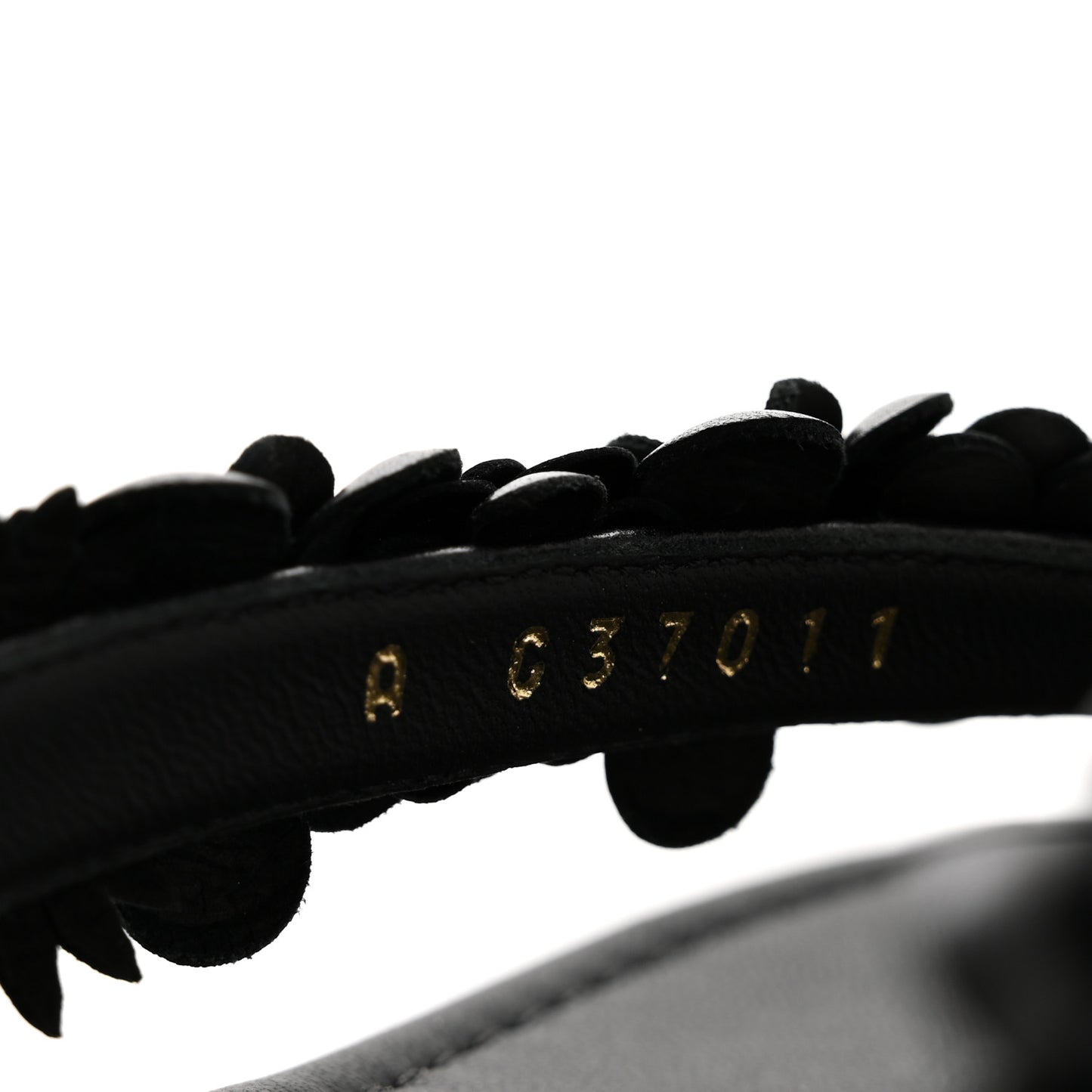 Lambskin Camellia Thong Sandals 38.5 Black