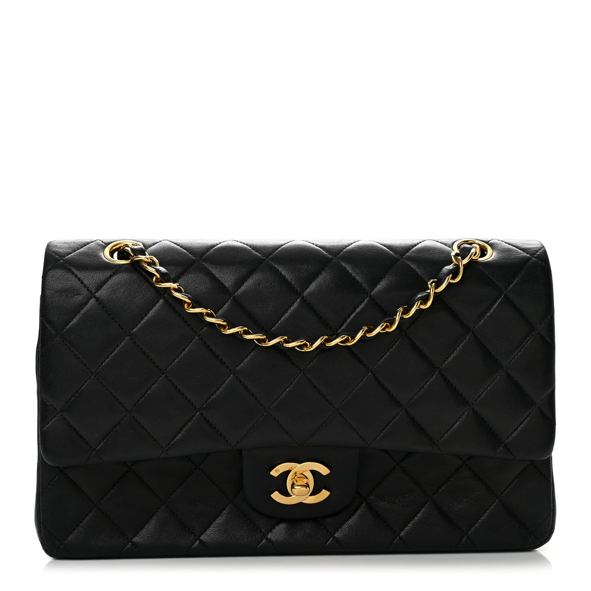 Chanel Lambskin Quilted Medium Double Flap Black 1 of 14