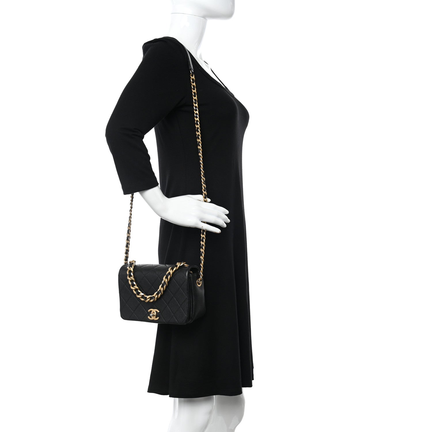 Chanel Caviar Quilted Small Fashion Therapy Flap Bag Black 2 of 11