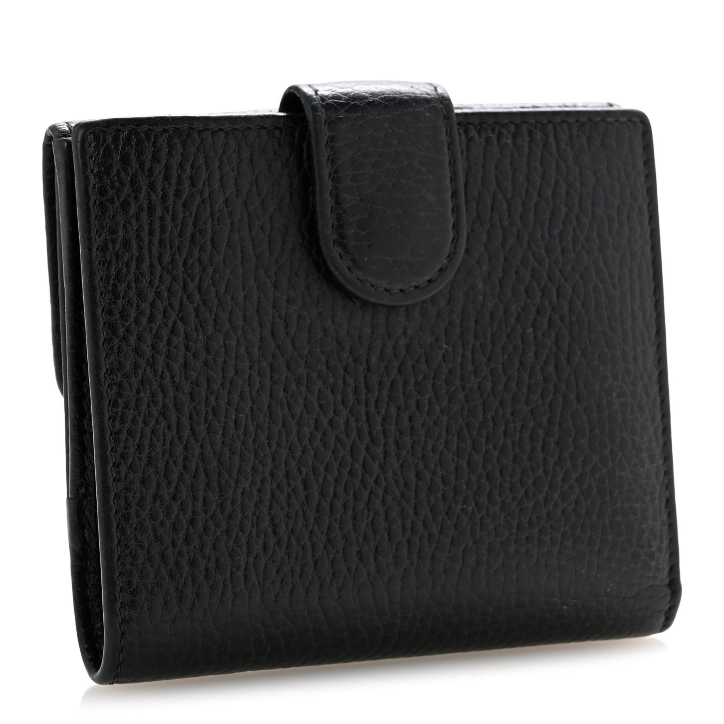 Dollar Calfskin Interlocking G French Wallet Black