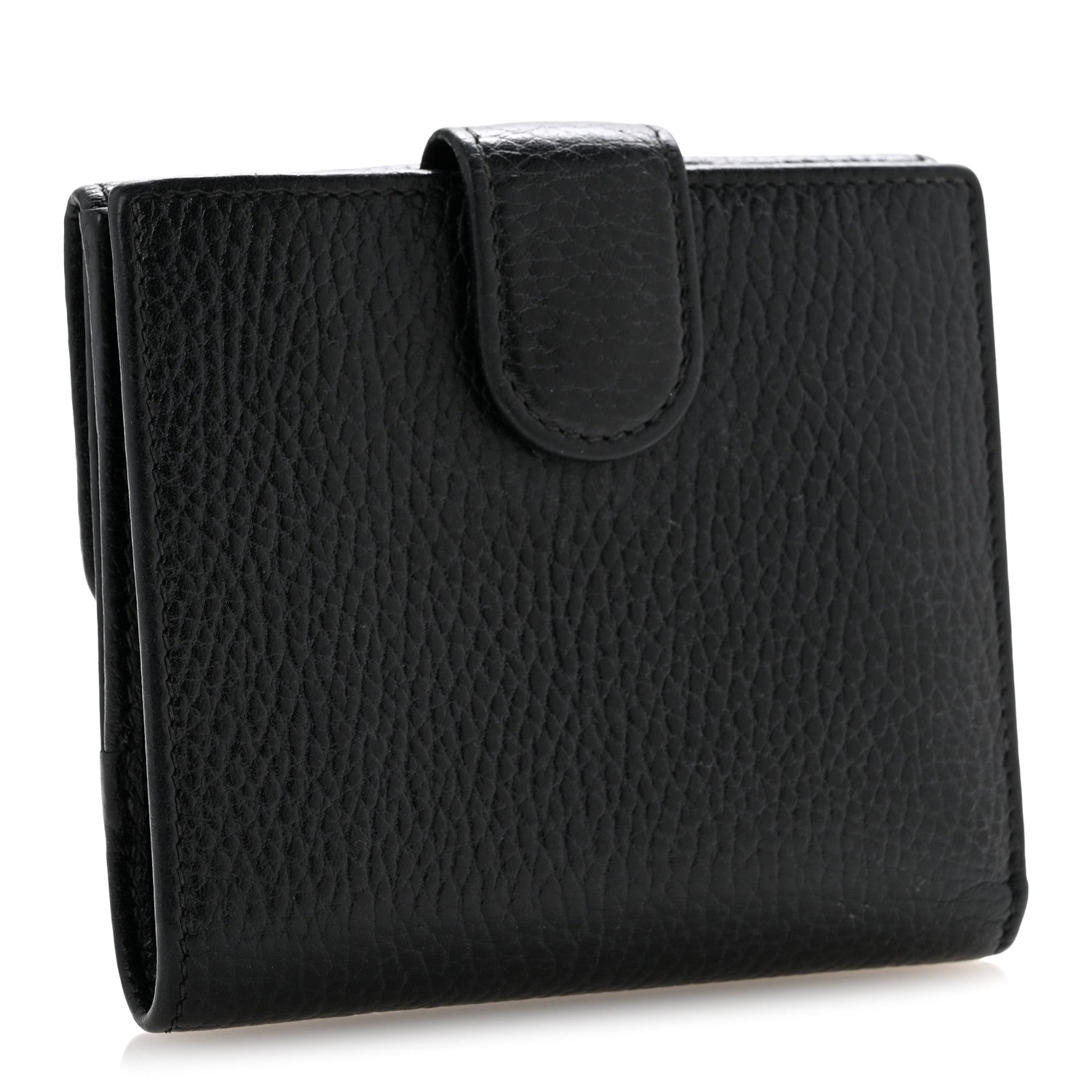 Gucci Dollar Calfskin Interlocking G French Wallet Black 3 of 12