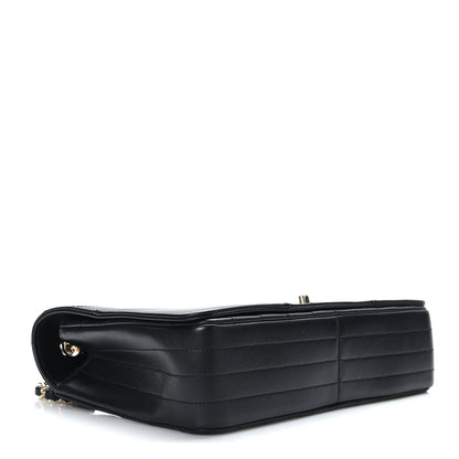 Chanel Calfskin Chevron Quilted Large Statement Flap Black 4 of 10