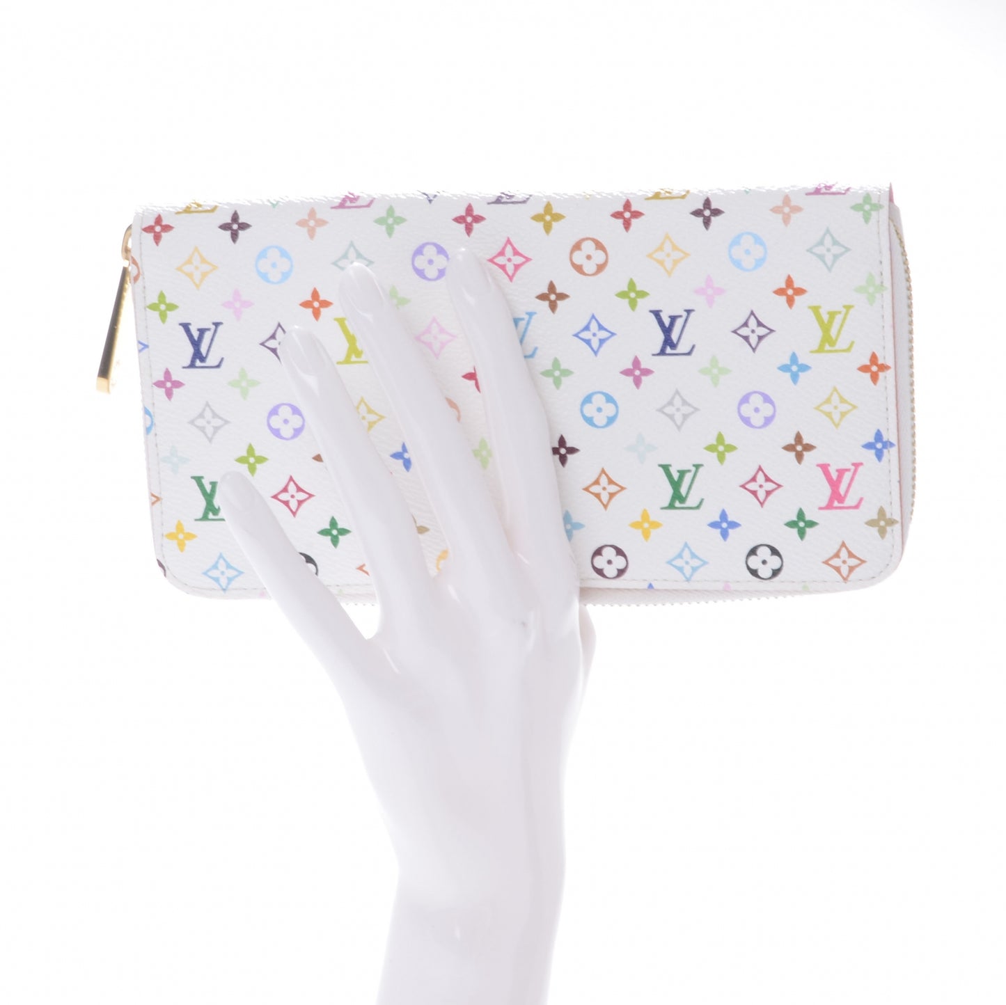 Monogram Multicolor Zippy Wallet White