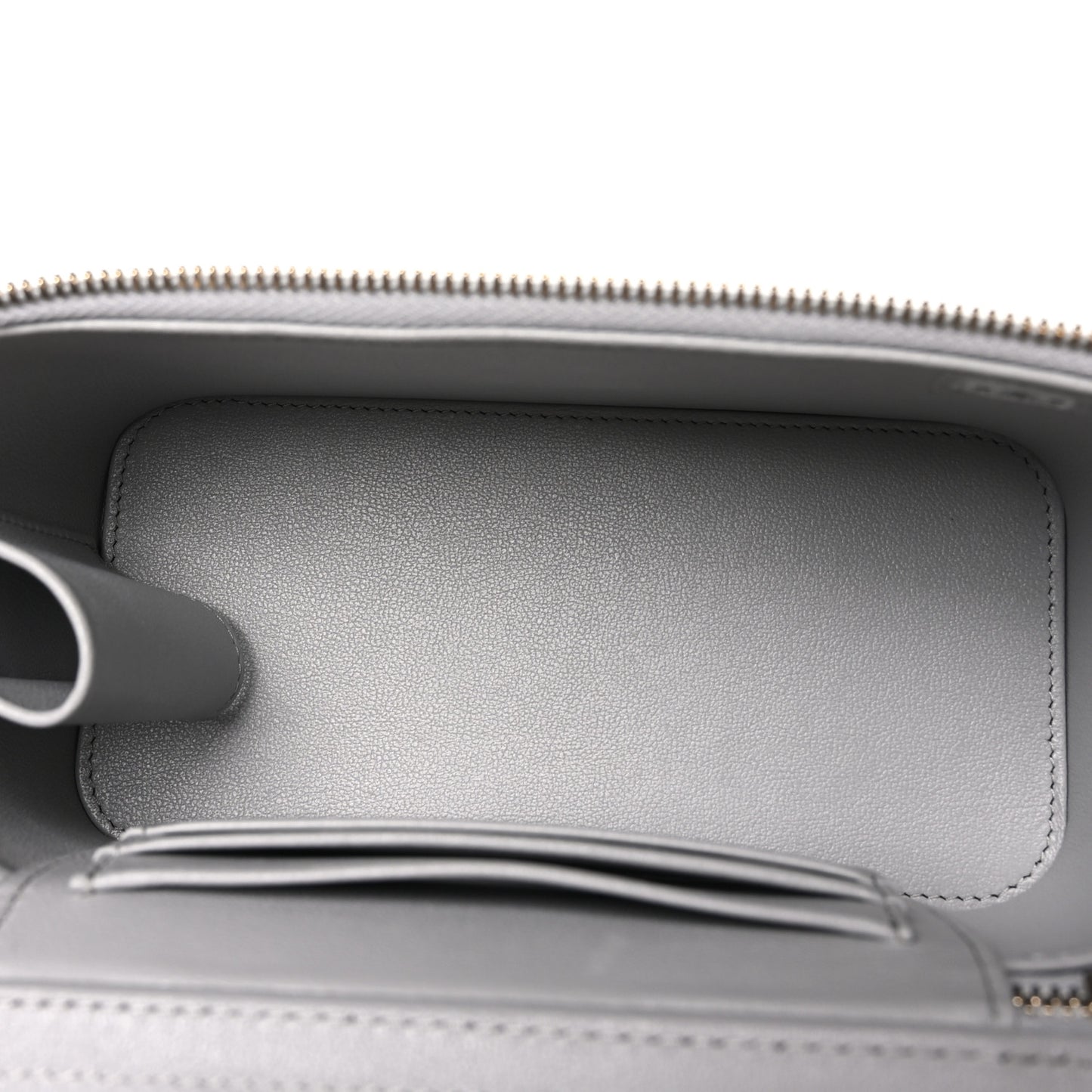 Lambskin Quilted Small Pillow Crush Vanity Case With Chain  Grey