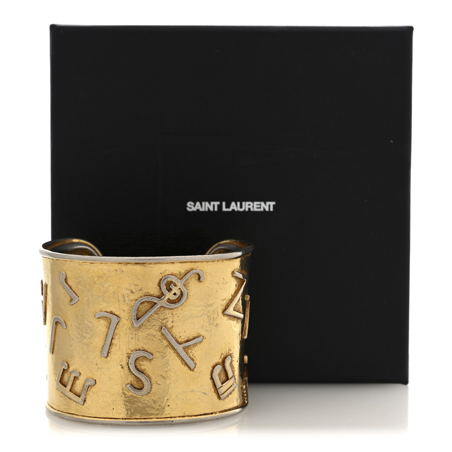 Saint Laurent Brass Jazz Cuff Bracelet 5 of 5