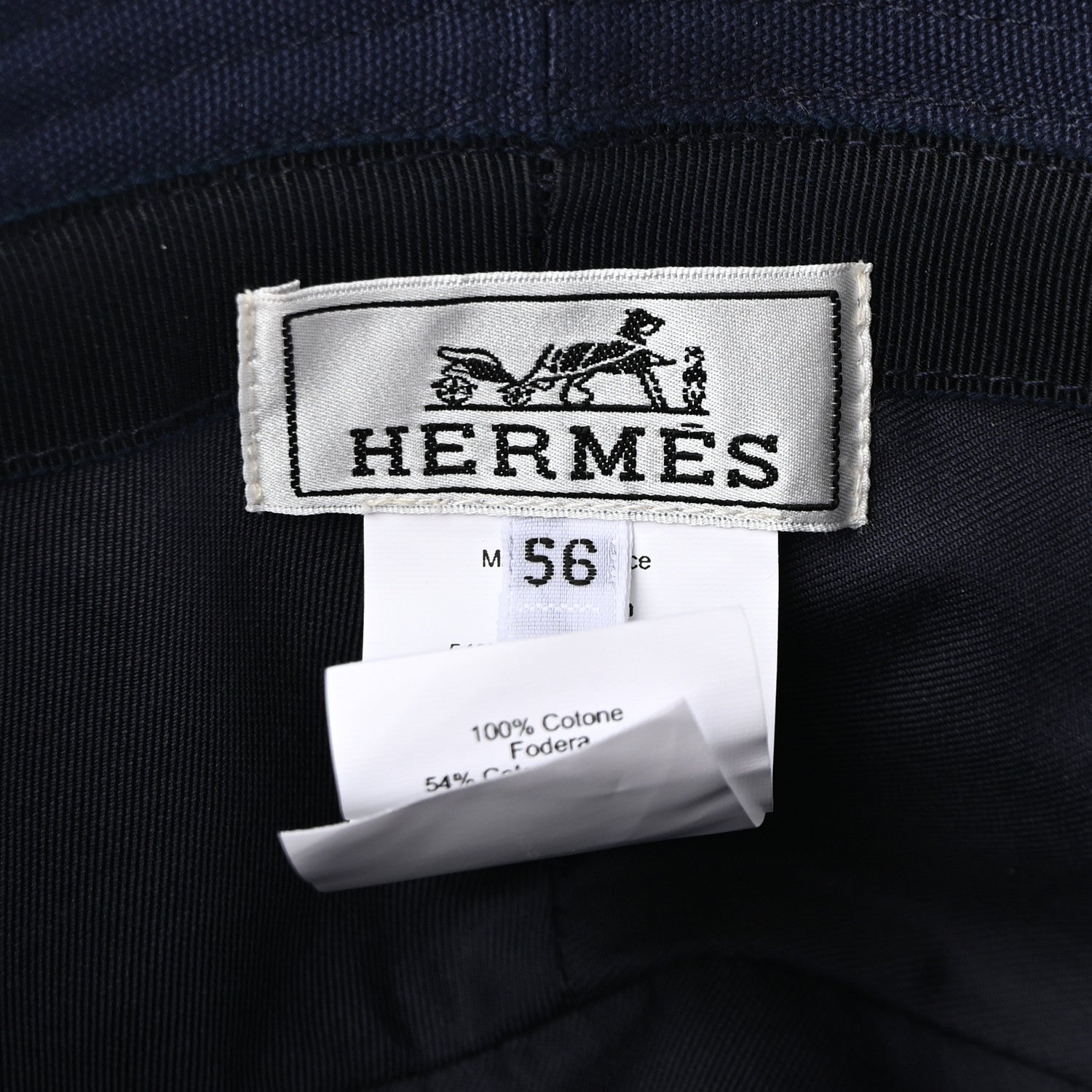 Hermes Cotton Gene Sunshine Bucket Hat 56 Marine 8 of 10