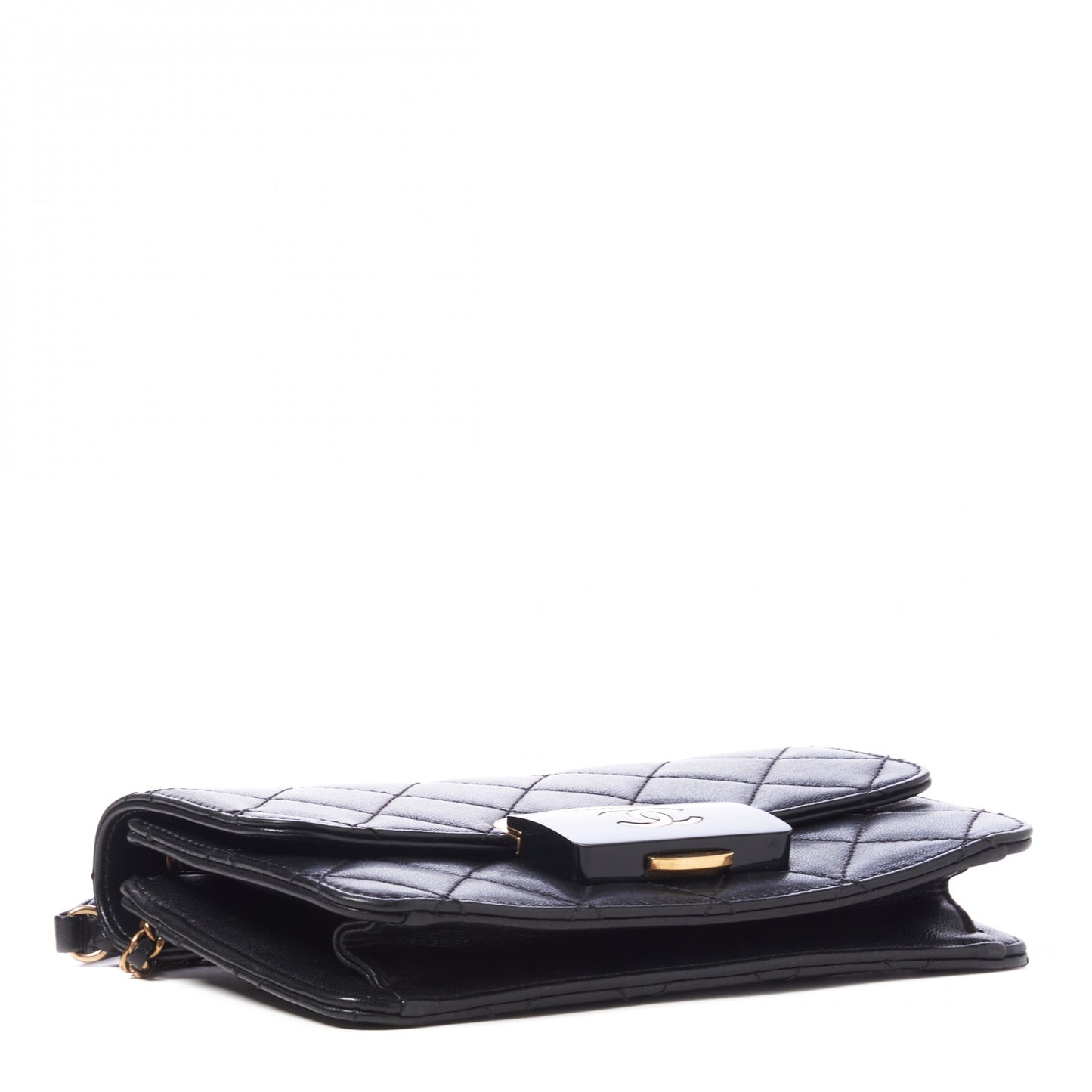 Sheepskin Quilted Beauty Lock Flap Black