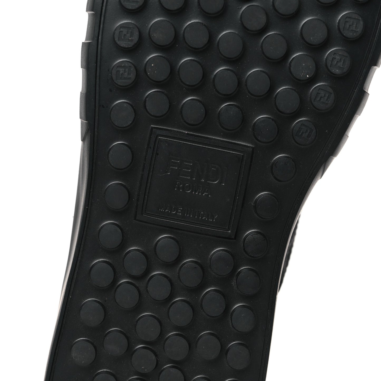 Fabric Jacquard Vitello Technical Fabric FF Mens Fendi Force Low Top Sneakers 12 Black