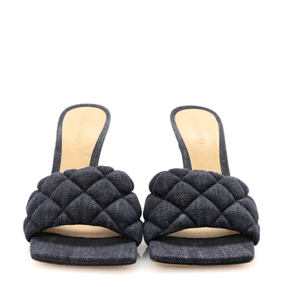 Bottega Veneta Denim Matelasse Padded Mule Sandals 37.5 Indigo 3 of 8