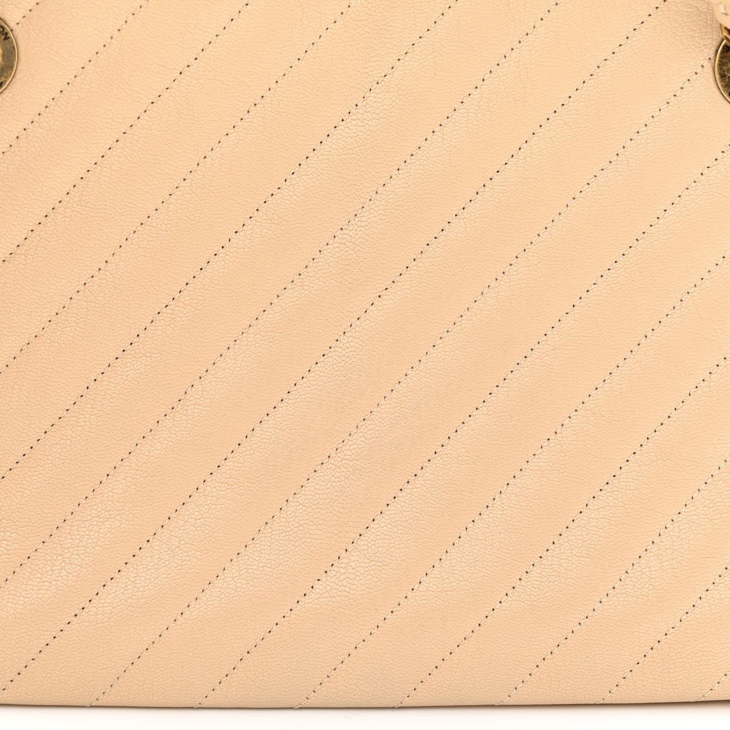 Shiny Goatskin Diagonal Quilted Camera Bag Beige