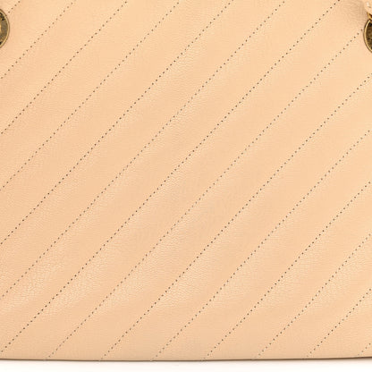 Chanel Shiny Goatskin Diagonal Quilted Camera Bag Beige 13 of 14