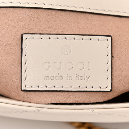 Gucci Calfskin Matelasse Super Mini GG Marmont Shoulder Bag White 6 of 11