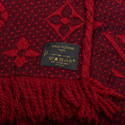 Louis Vuitton Wool Silk Logomania Scarf Rubis 3 of 3