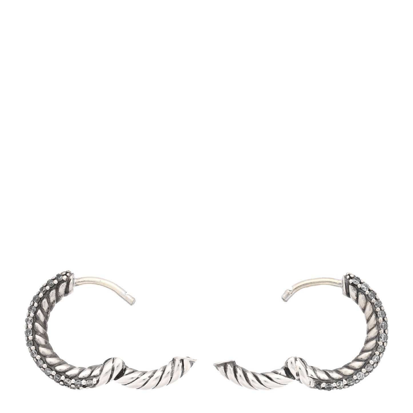 Sterling Silver Diamond Petite Pave Huggie Hoop Earrings