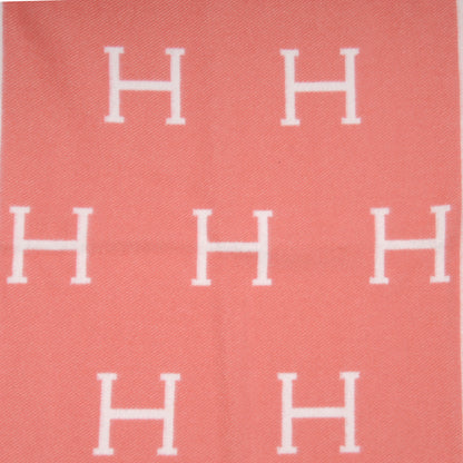 Hermes Wool Cashmere Avalon Baby Blanket Rose Airelle White 1 of 5